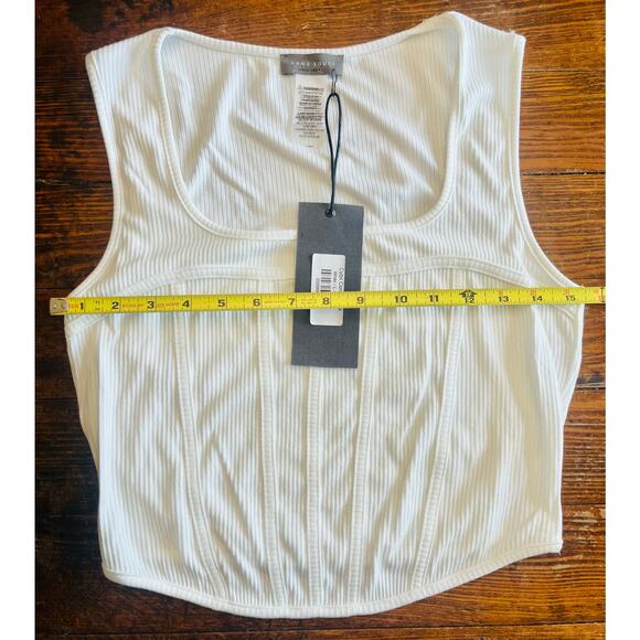 NWT Sans Souci CORSET TANK TOP White LARGE Reg $44 - Picture 7 of 7